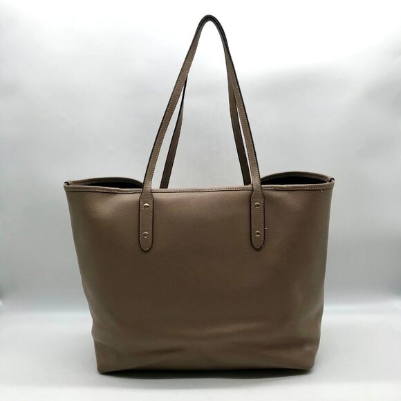 Coach Taupe Pebbled Leather City Tote Bag - Picture 2 of 11